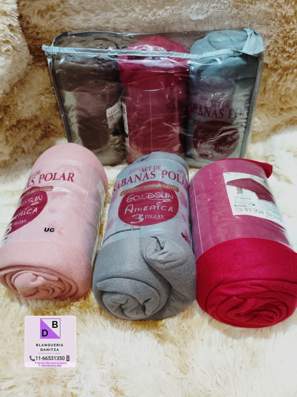 Pack de Sabanas Ajustable Tela Polar Marca Goldsun - Imagen 2
