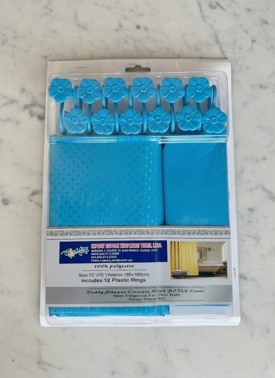 Set de 3 Piezas de Baño Cortina Tela Raso - Imagen 2