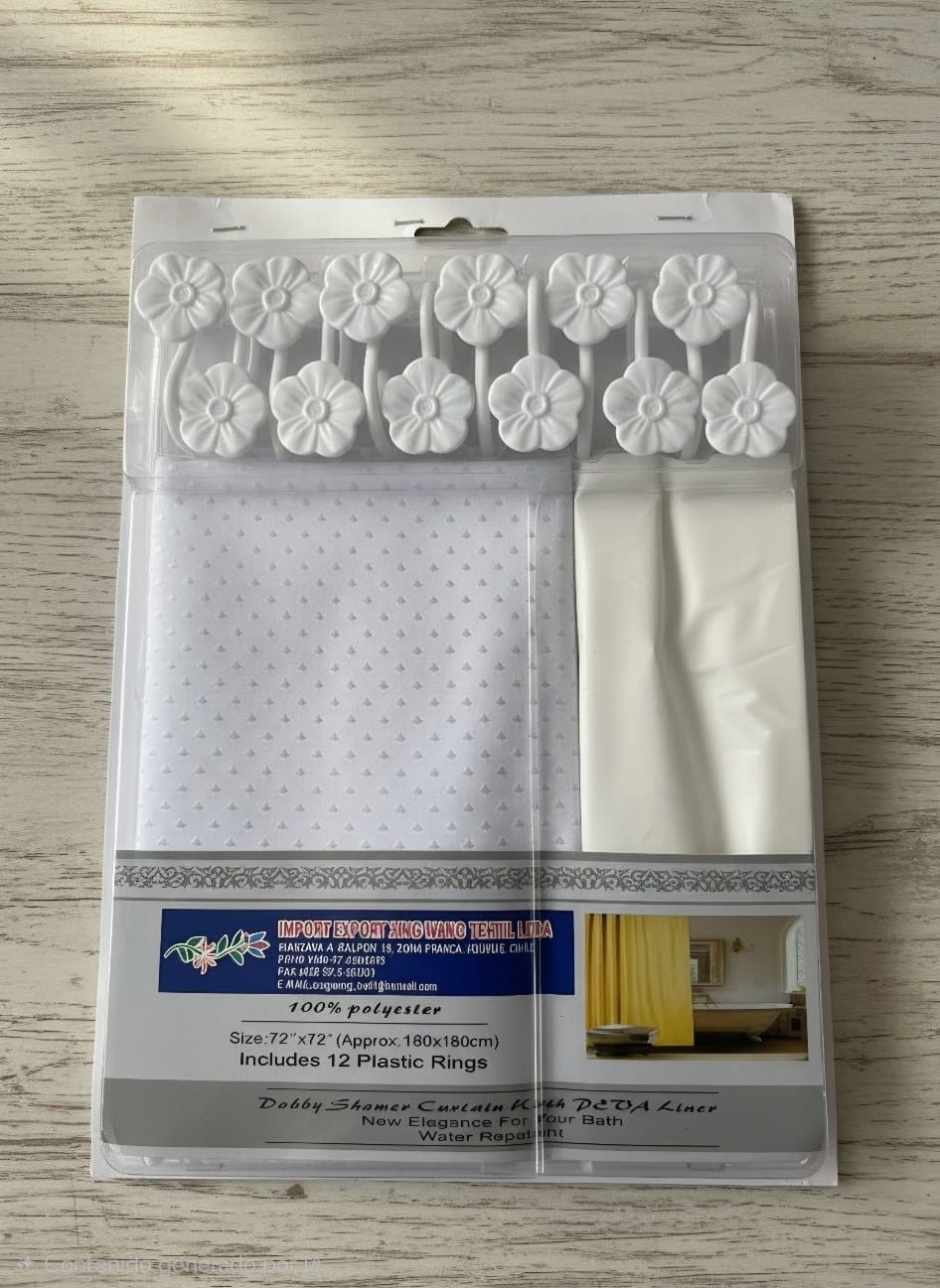 Set de 3 Piezas de Baño Cortina Tela Raso - Imagen 3