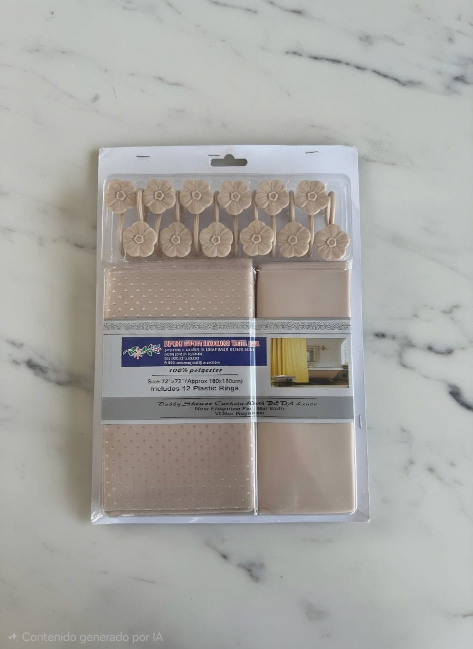 Set de 3 Piezas de Baño Cortina Tela Raso - Imagen 4