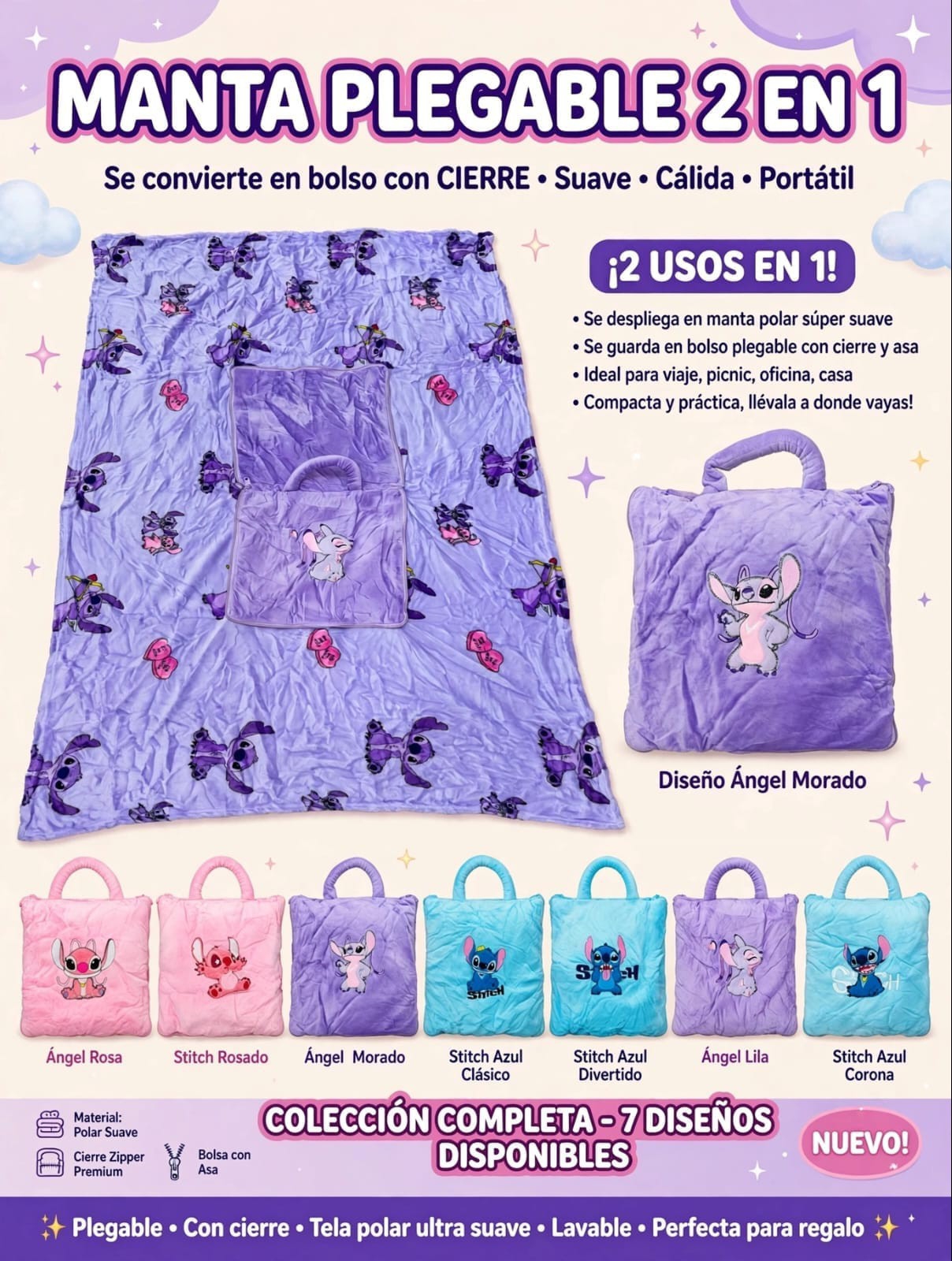 Mantitas con Diseños de Stitch - Imagen 2