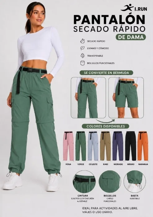 Pantalon Desmontable Secado Rapido