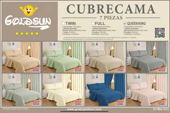 Cubrecama Queen 7 Piezas