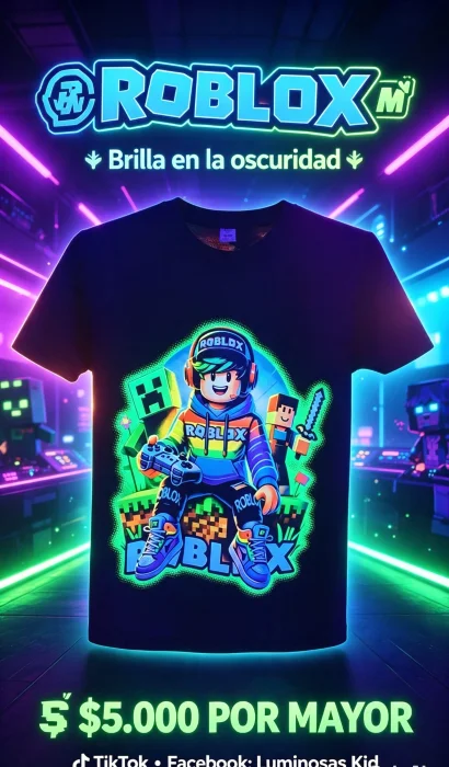 Roblox Manga Corta Brillan en la Oscuridad