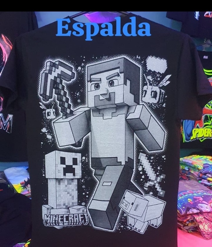 Minecraft Manga Corta Brillan en Oscuridad - Imagen 2