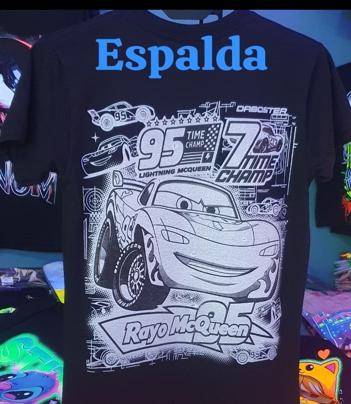 Cars Rayo Macuuen Remeras Brillan en la Oscuridad - Imagen 2