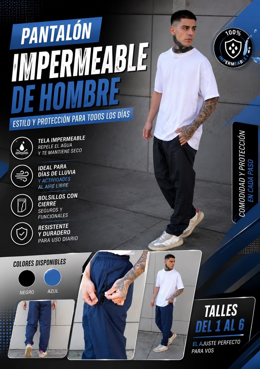Pantalón Rompeviento Impermeable - Imagen 2
