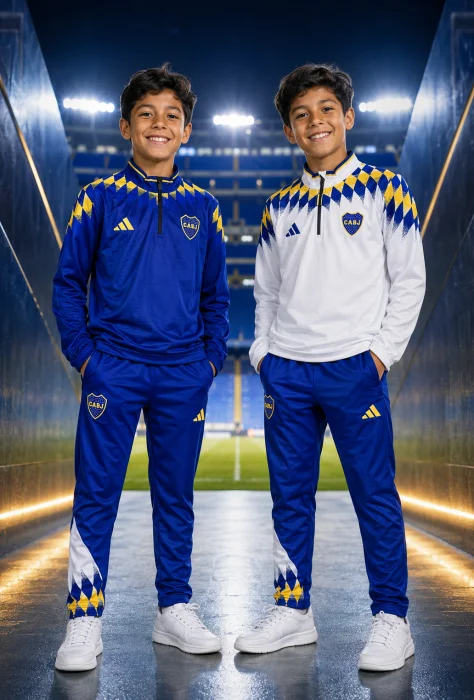 Conjunto Boca Prematch Niño    Nueva Temporada  Tela Set Deportiva
