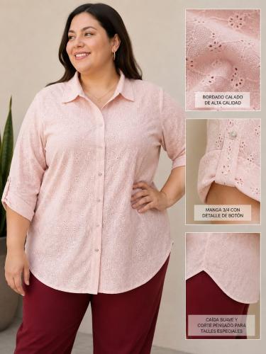 Camisa Broderie Talles Especiales