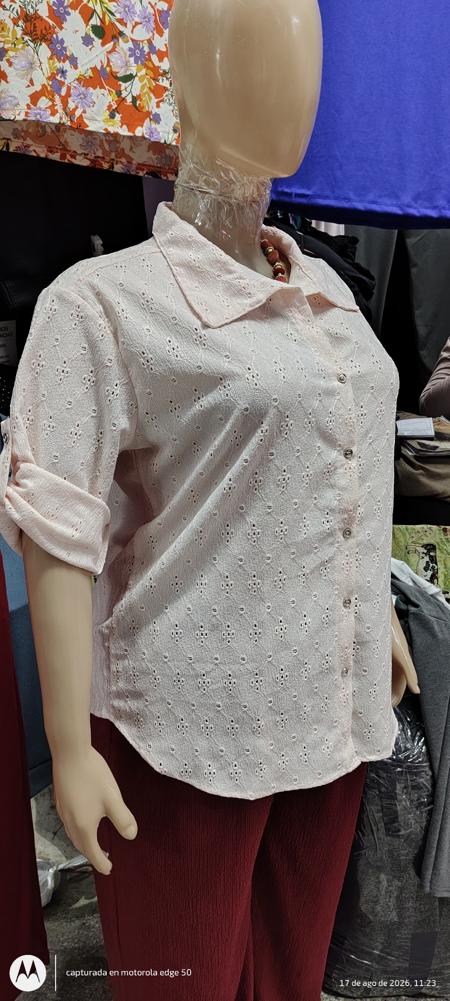Camisa Broderie Talles Especiales - Imagen 2