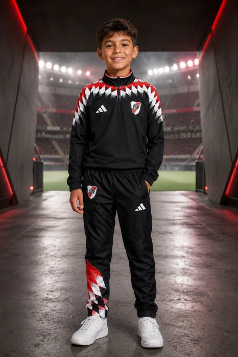 Conjunto River Prematch Niño    Nueva Temporada  Tela Set Deportiva
