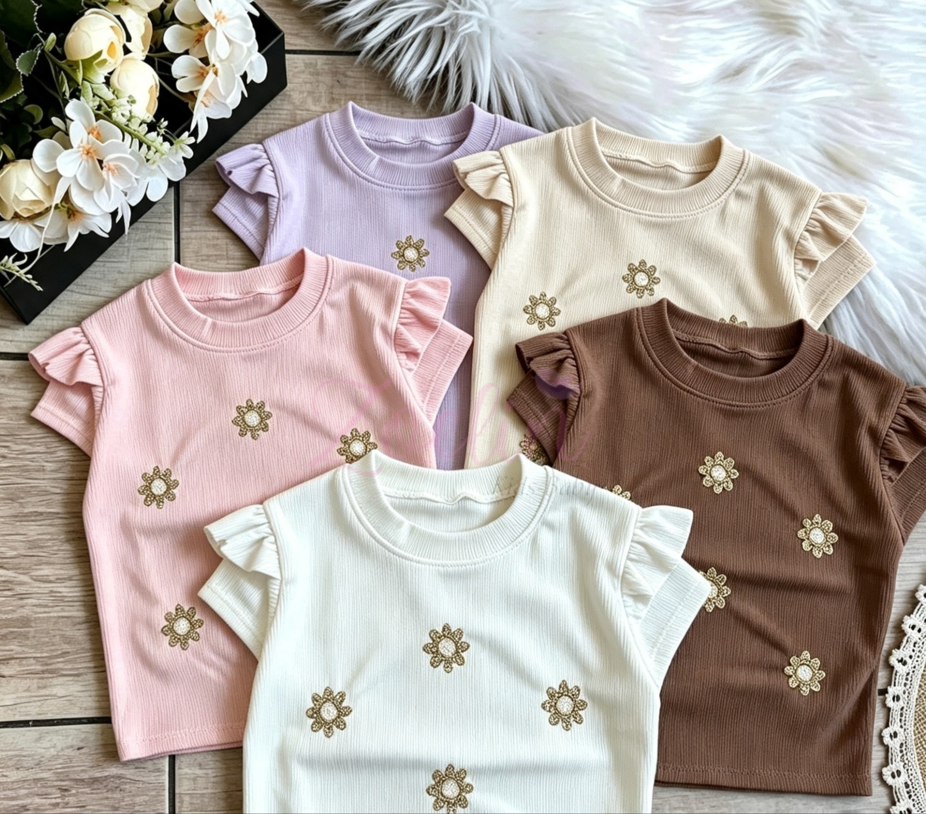 Remeras Margarita Bordado Morley Vintage Elastizado - Imagen 2
