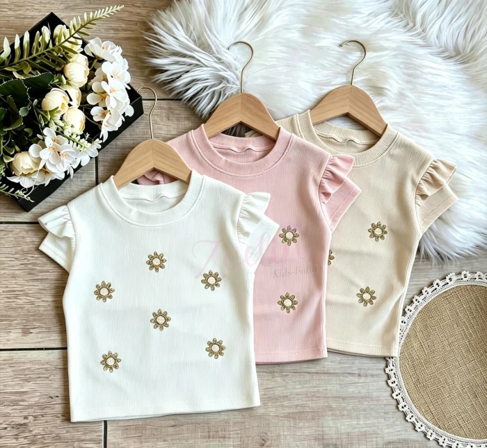 Remeras Margarita Bordado Morley Vintage Elastizado