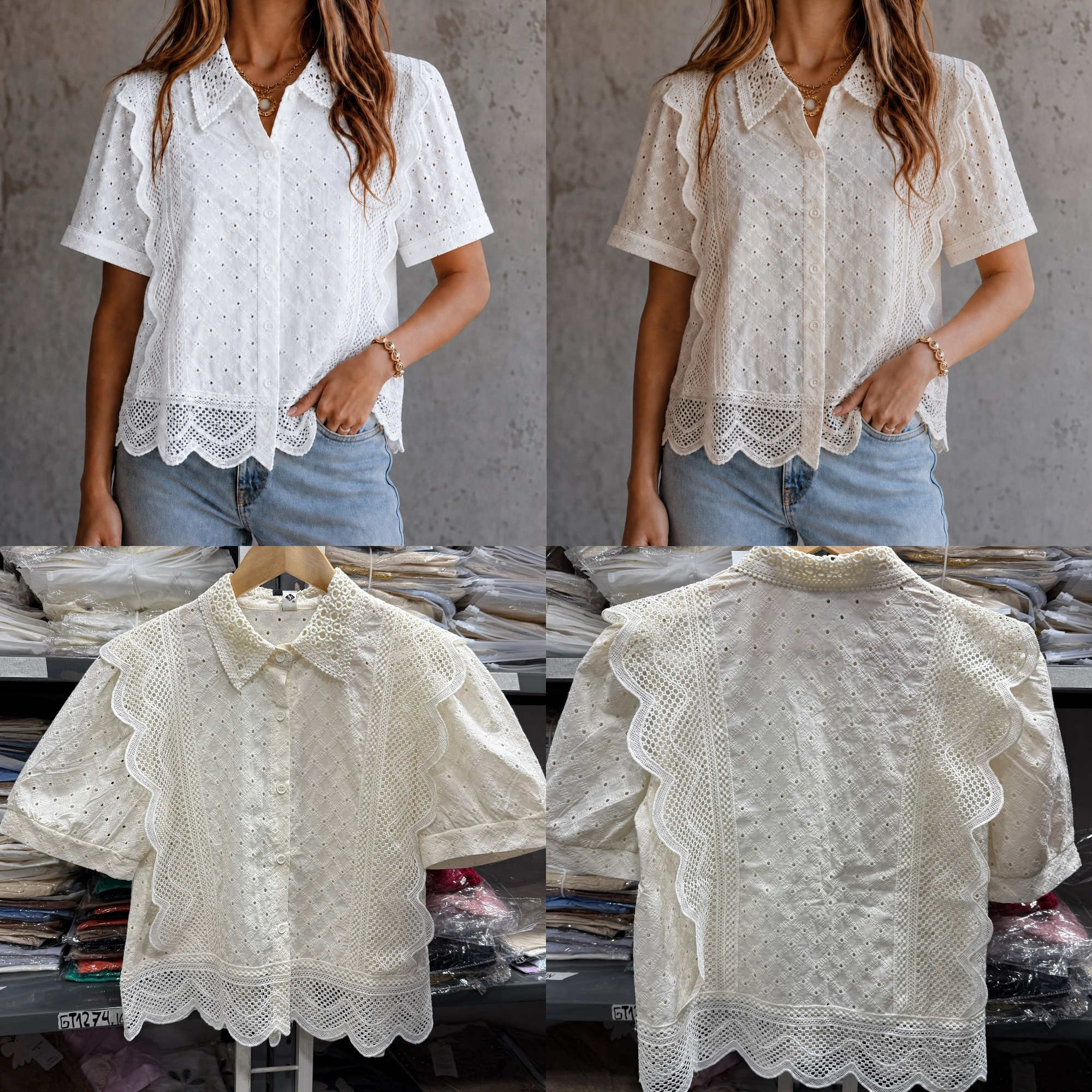 Camisa Broderi con Encaje - Imagen 3