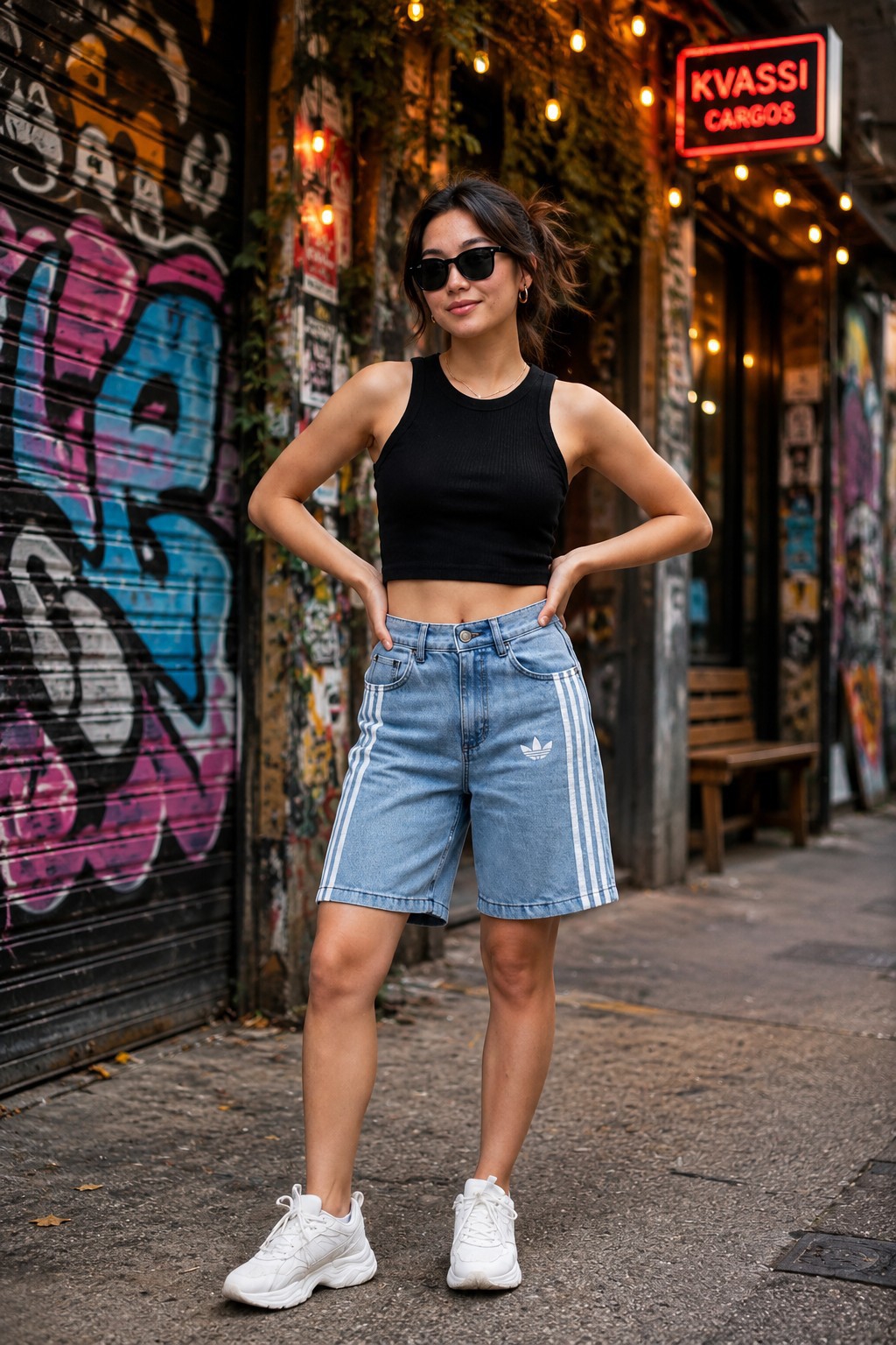 Bermuda Jeans Tres Lineas - Imagen 2