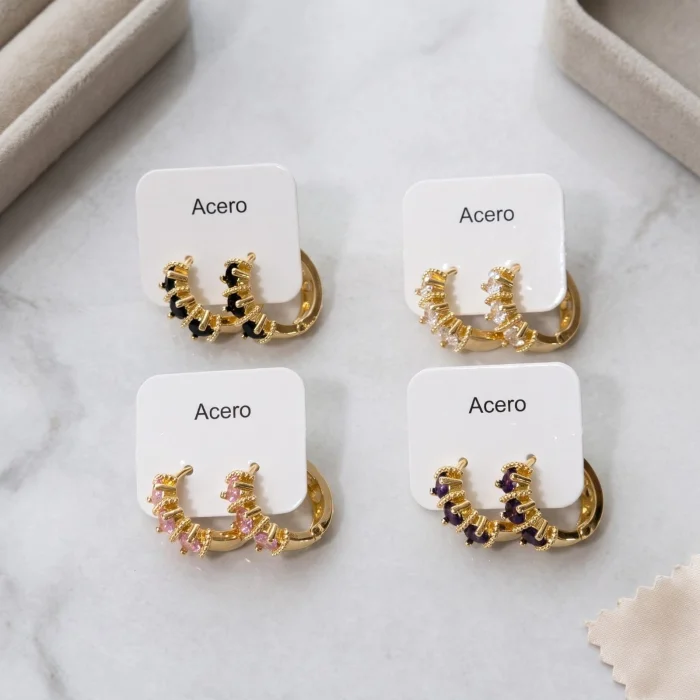 Aros Argolla con Circones de Colores