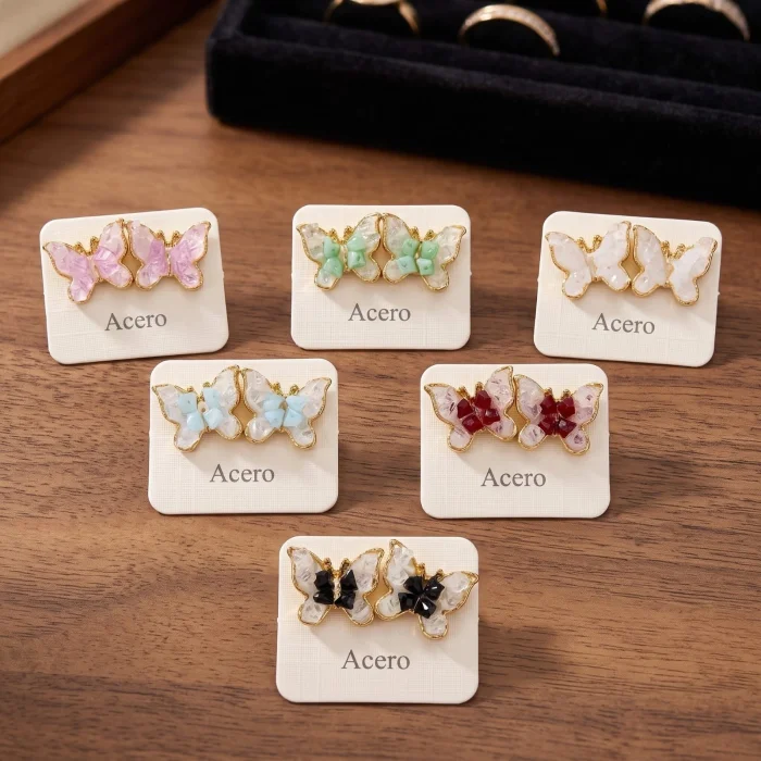 Aros Mariposa con Piedra de Circones
