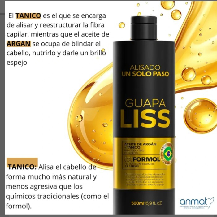 Guapa Liss Kit Completo Shampoo + Alisado sin Formol + Máscara Reparadora - Imagen 3