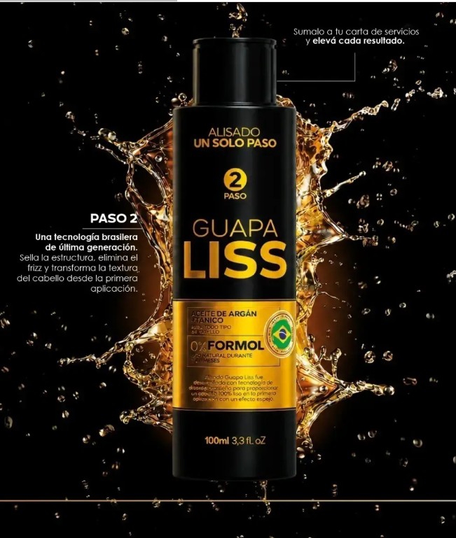 Guapa Liss Kit Completo Shampoo + Alisado sin Formol + Máscara Reparadora - Imagen 8