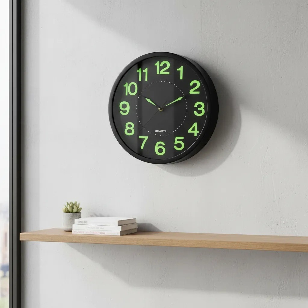 Reloj de Pared Analogico Silencioso Brilla en la Oscuridad - Imagen 1