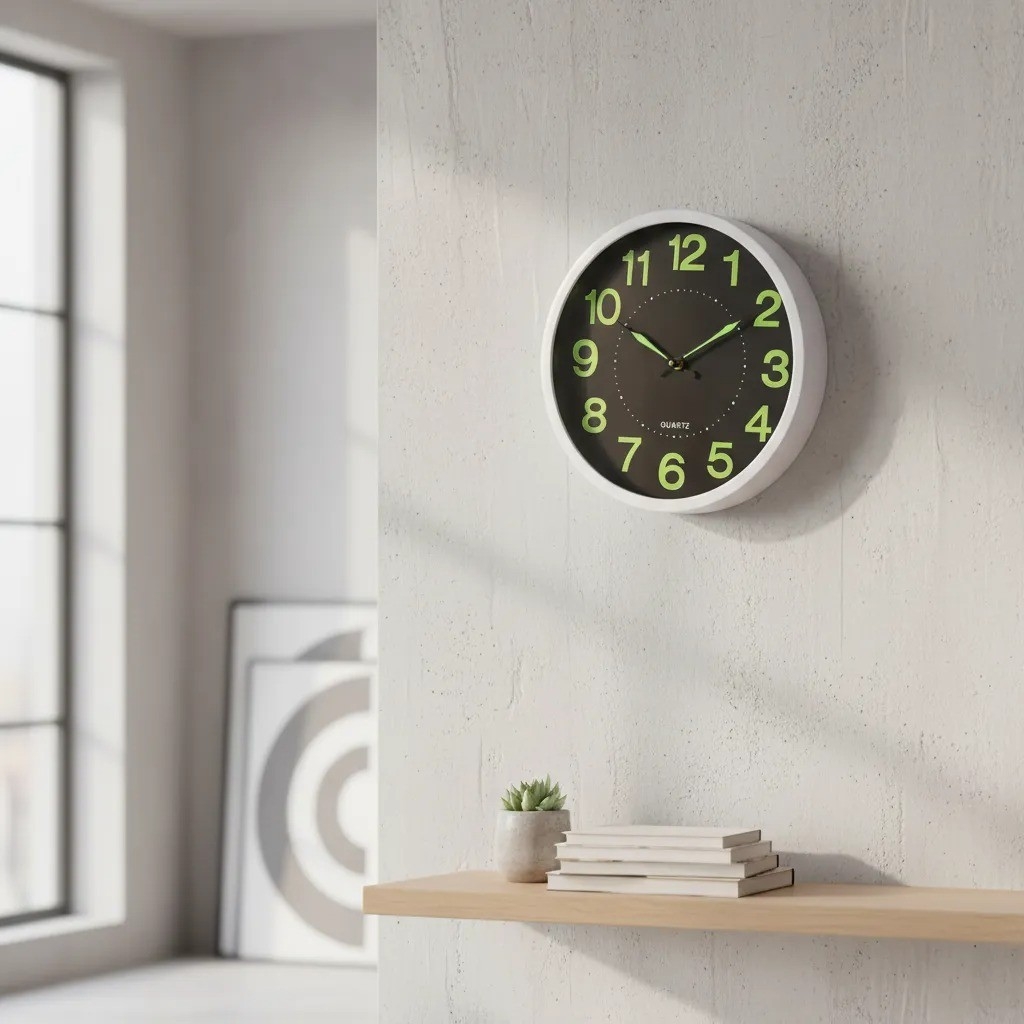 Reloj de Pared Analogico Silencioso Brilla en la Oscuridad - Imagen 2