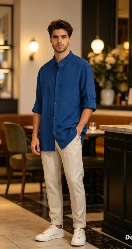 Camisas Lino Cey Manga 3/4 Hombre