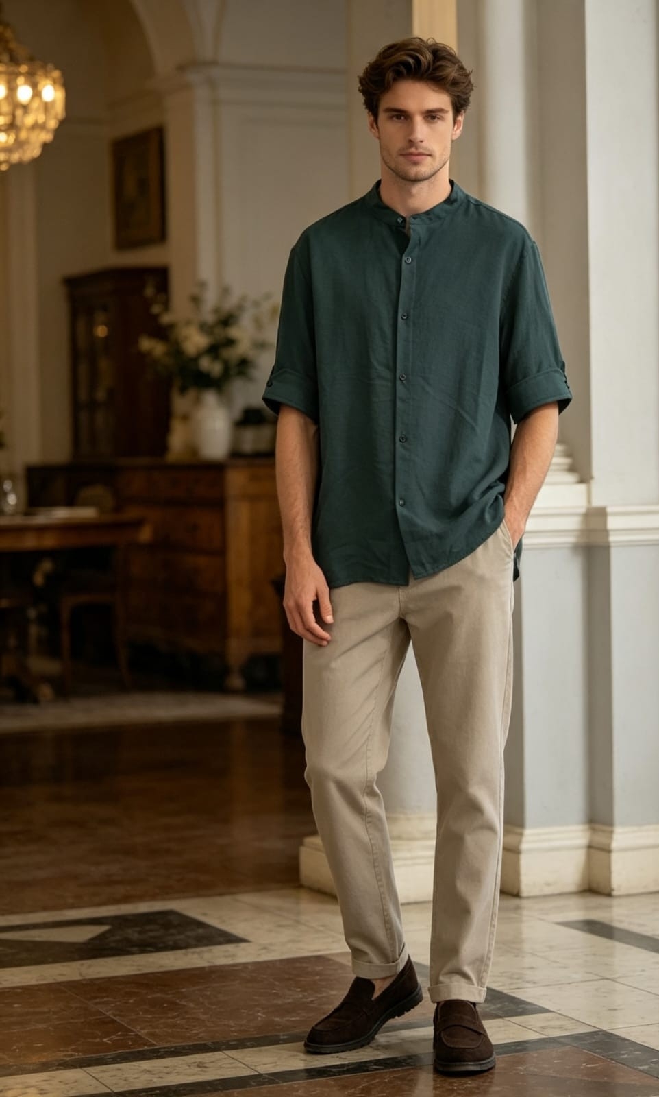 Camisas Lino Cey Manga 3/4 Hombre - Imagen 2