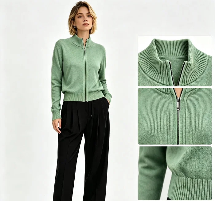 Campera Sweater de Hilo con Sierre