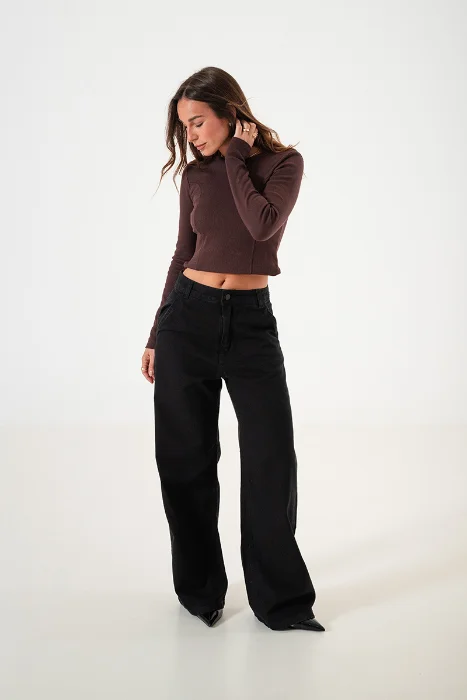 1290.1 Wide Leg Jean Clásico Negro
