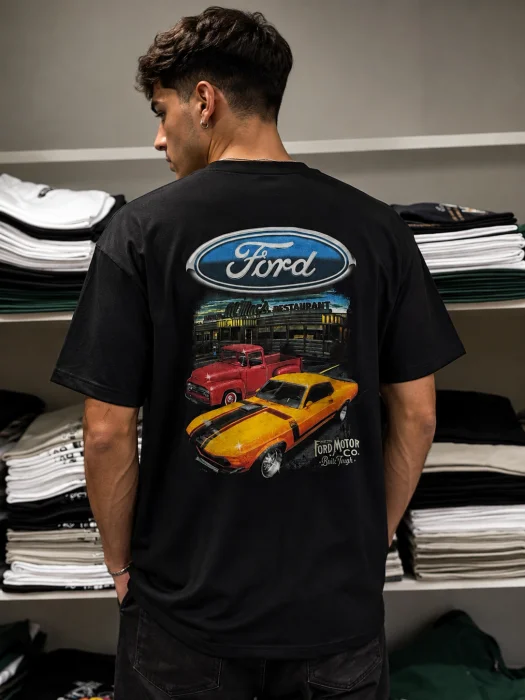 Remera Oversize Doble Estampado Ford