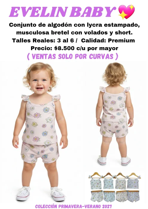 Conjunto con Volados Floreado