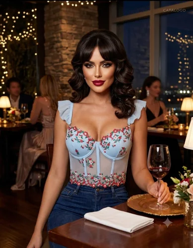Corsé Elegante con Bordado Floral
