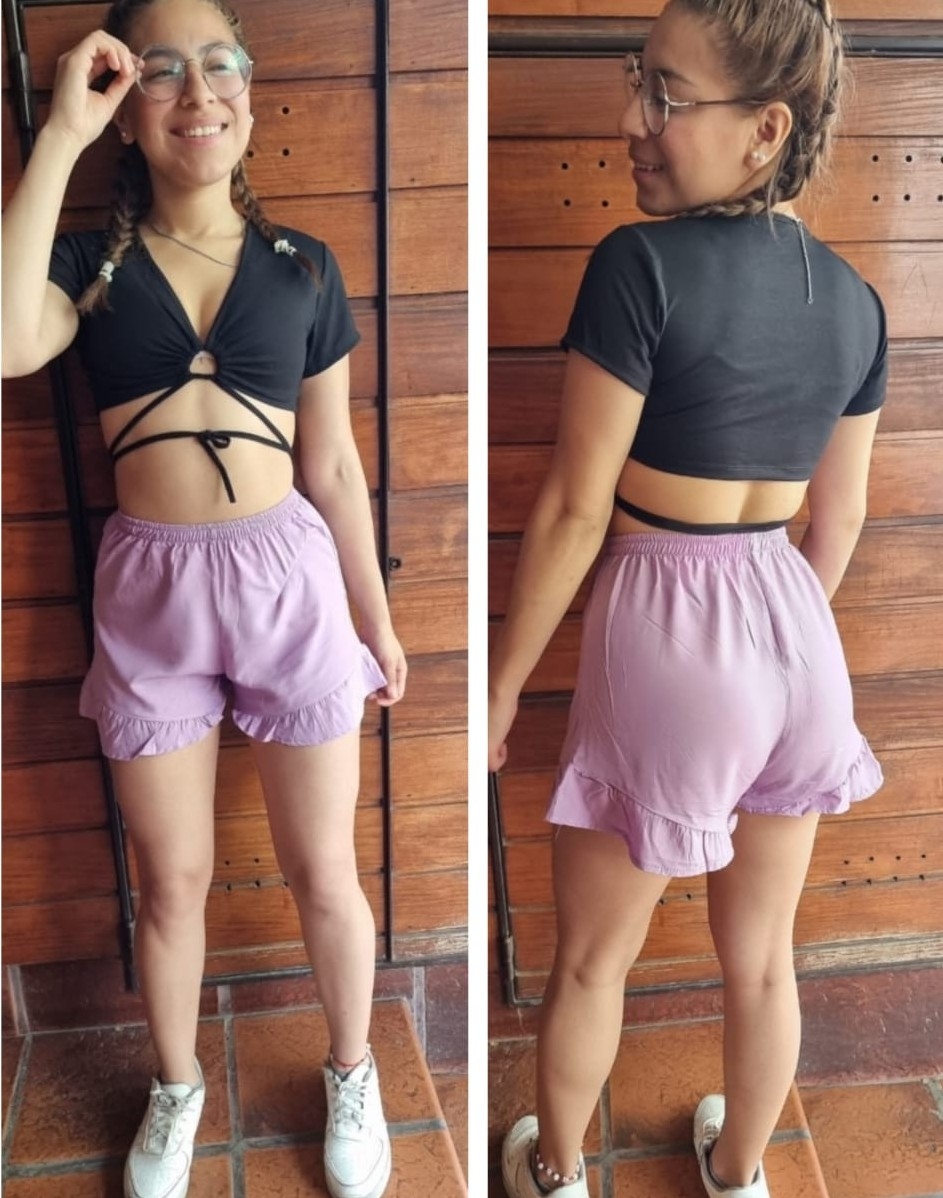 Shorts con Volado de Poplim - Imagen 2