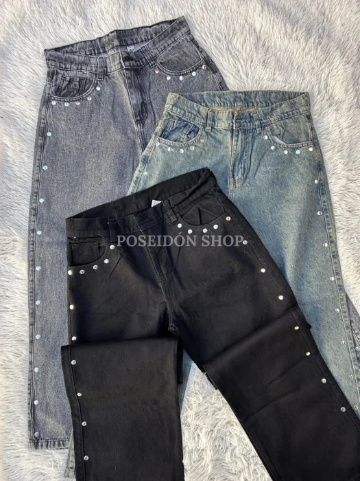 Wide Leg con Tachas