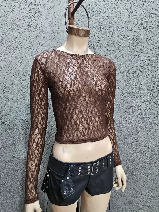 Remera Encaje Elastizada