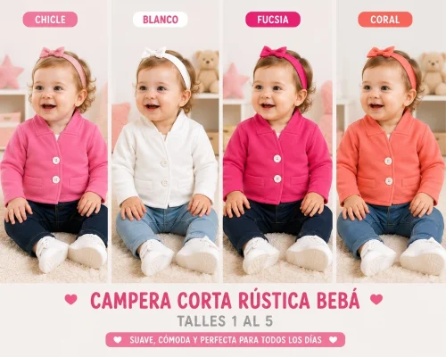 Campera Corta Liso Rustico de Beba
