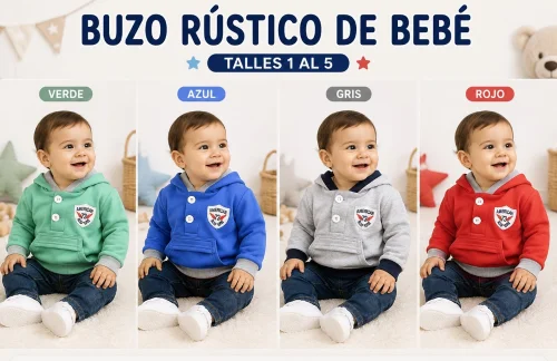 Buzo  Canguro Rustico de Bebe