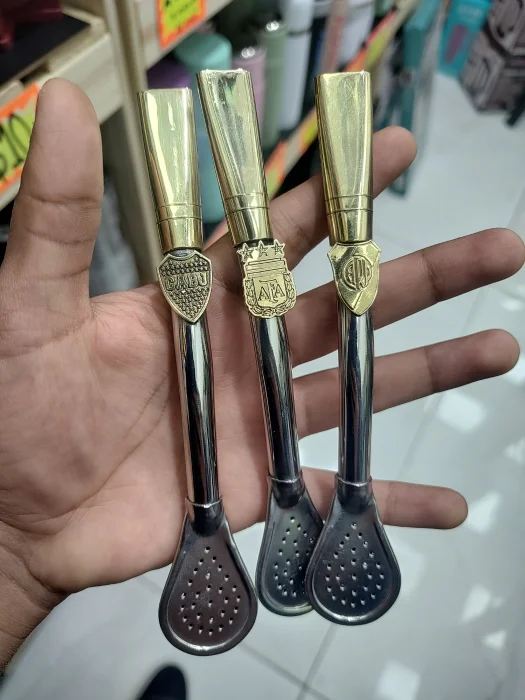 Bombilla de Acero, Bronce y Dije