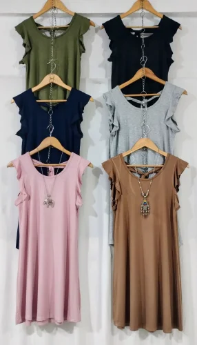 Vestido con Bolado en las Mangas y Lazo en la Espalda