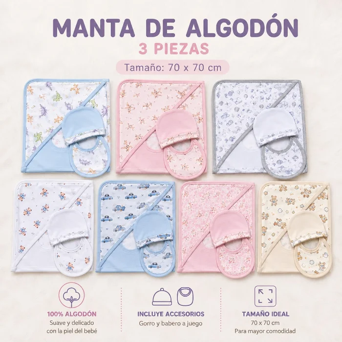  Manta Recibidora 3 Piezas