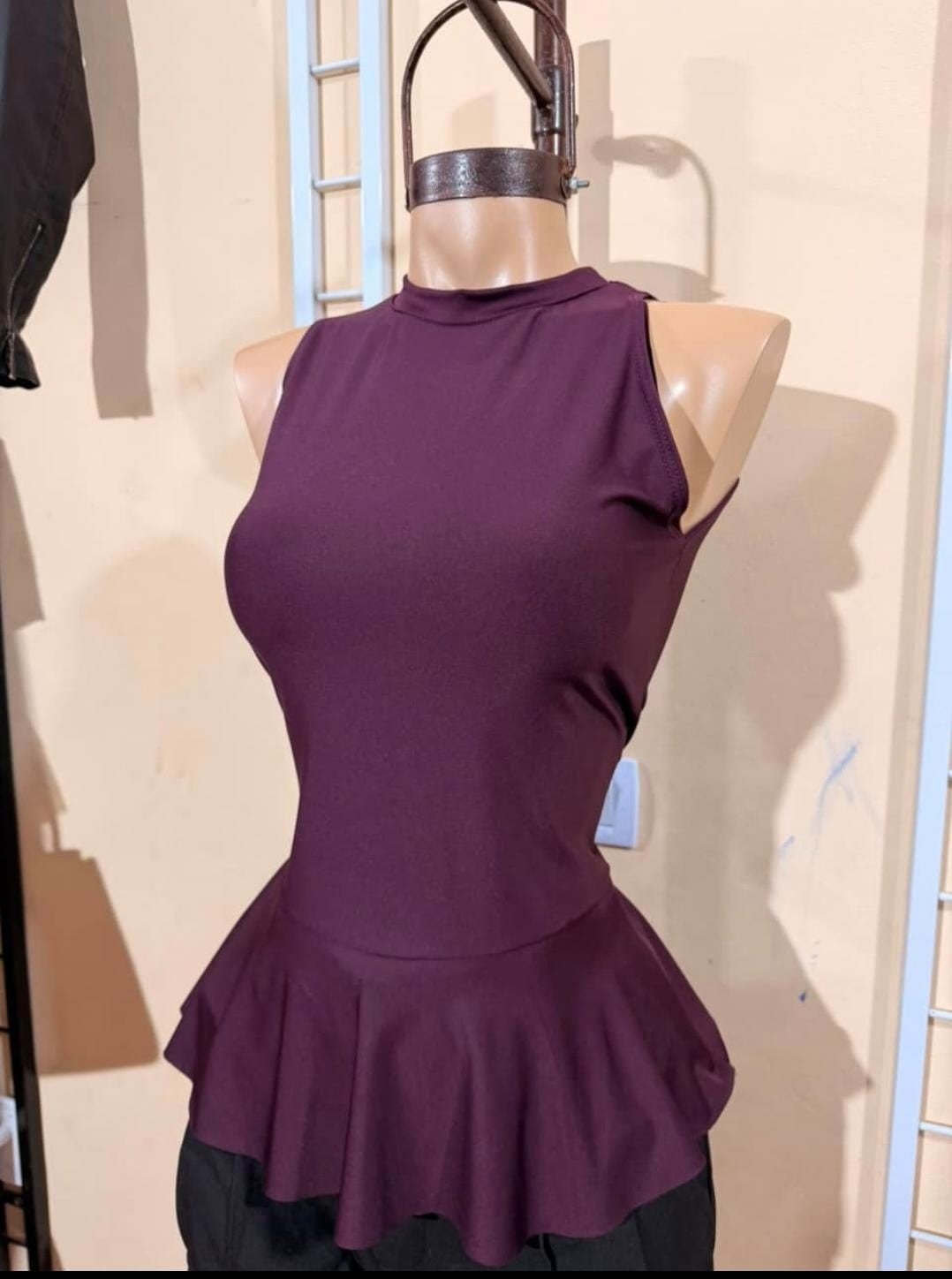 Remera Blusa Volados Lycra Cuello Halter - Imagen 3
