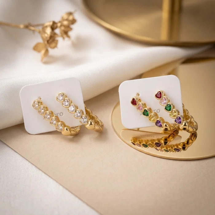 Aros con Circones de Corazon
