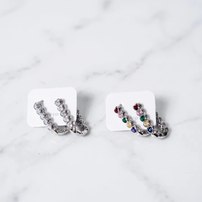 Aros con Circón en Corazón