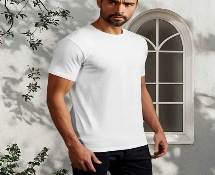 Remera Lisa Gris Melang Unisex - Imagen 4