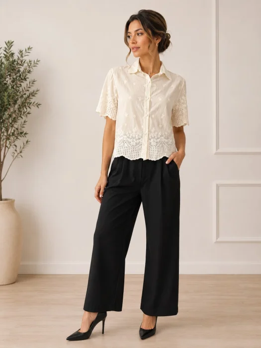 Camisa Manga Corta Brodery Importada