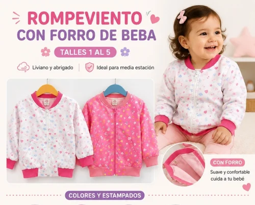 Rompe Viento con Forro Beba