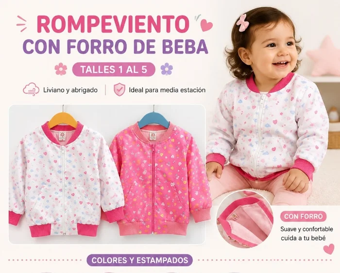 Rompe Viento con Forro Beba