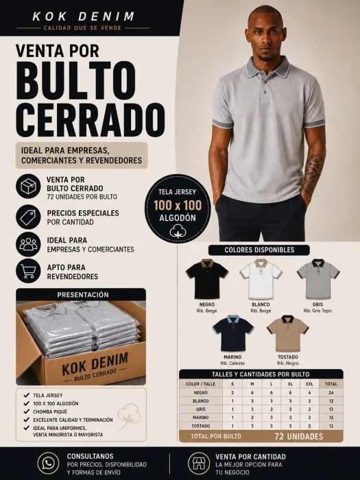 Chomba 100% Algodón (bulto X 72 )