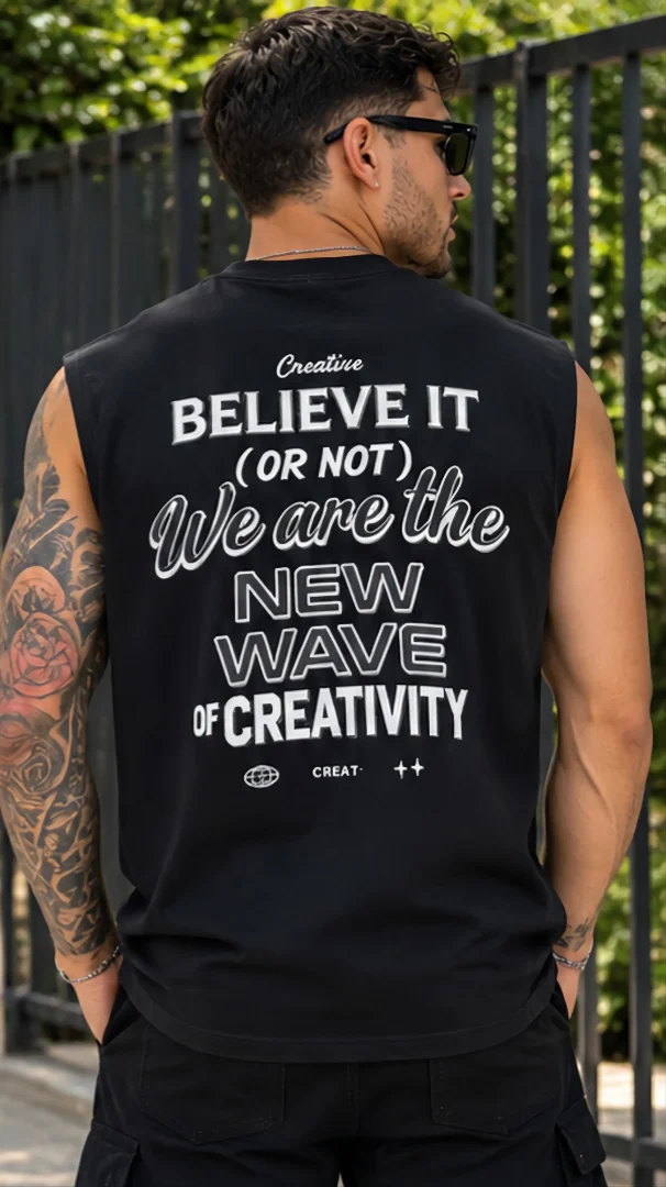 Remera Musculosa Algodón Peinado Estampada - Imagen 4