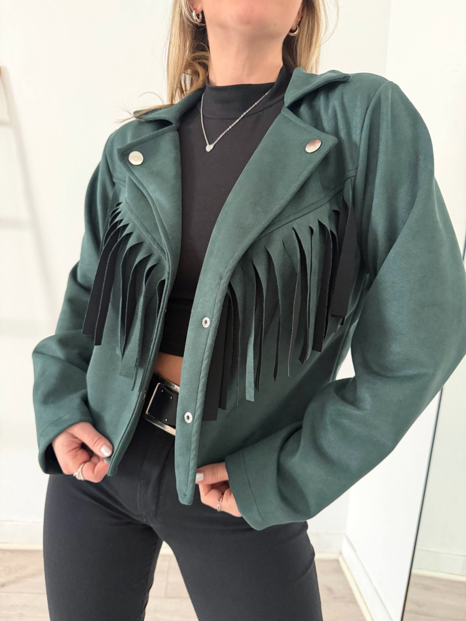 Campera Gamuzada Flecos - Imagen 3